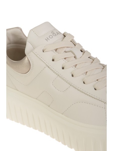 Hogan H-Stripes Sneakers Ivory/Gold