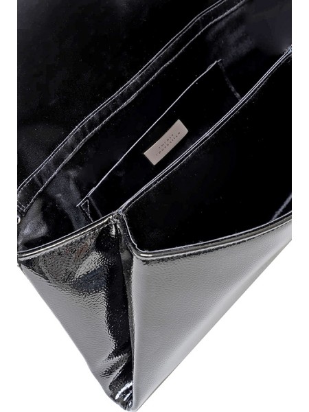 Twenty Fourhaitch Austen clutch bag in black patent leather