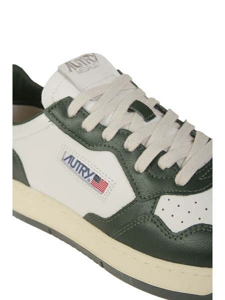 Autry Medalist Low Leather Sneakers White/Green