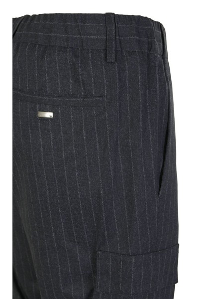 Herno trousers in Light Pinstripe Blue Pinstripe