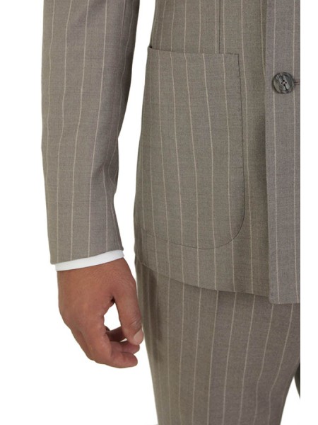 Double-breasted suit TAGLIATORE pinstripe taupe