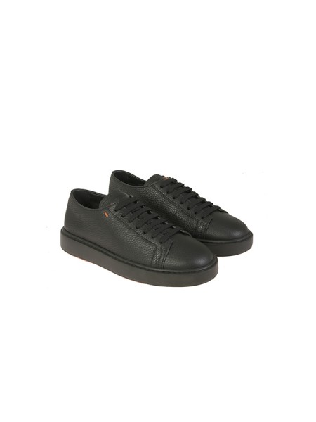 Santoni sneakers in tumbled leather black