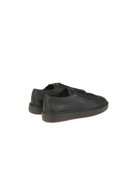 Santoni sneakers in tumbled leather black