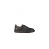 Black tumbled leather slip-on SANTONI sneakers