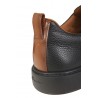 Black tumbled leather slip-on SANTONI sneakers