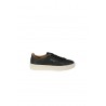 Santoni Double Buckle sneakers in blue tumbled leather