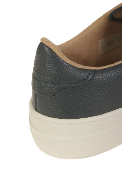 Santoni Double Buckle sneakers in blue tumbled leather