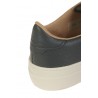 Santoni Double Buckle sneakers in blue tumbled leather