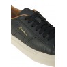 Santoni Double Buckle sneakers in blue tumbled leather