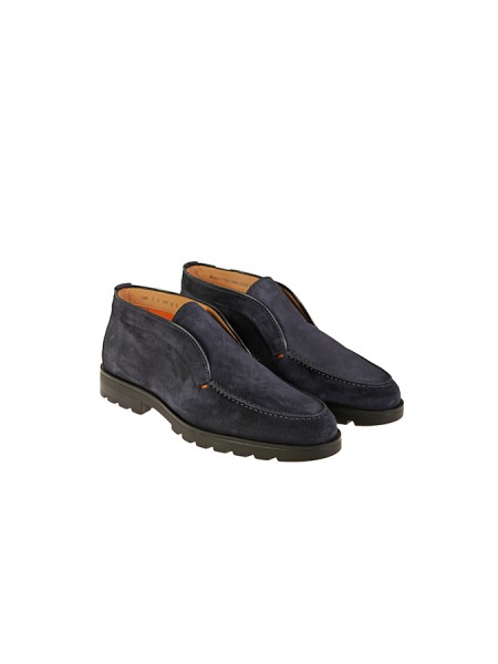 Santoni Desert ankle boot in blue suede