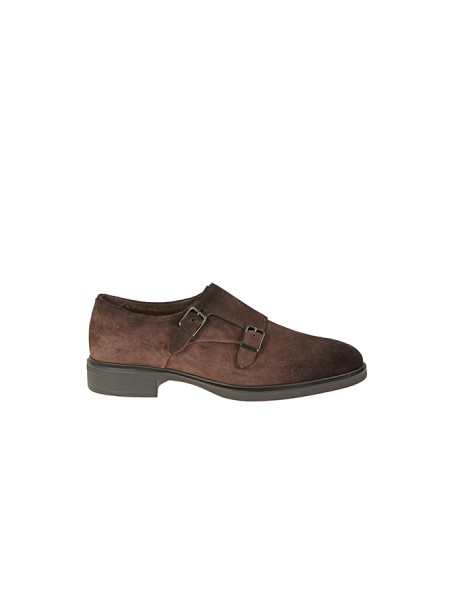 Santoni Double Buckle Dark Brown Shoe