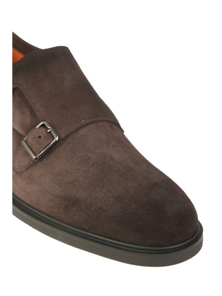 Santoni Double Buckle Dark Brown Shoe