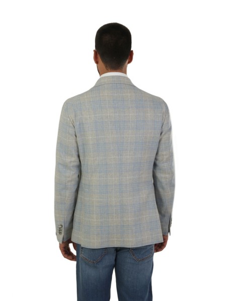 Tagliatore Check Jacket Grey/Light Blue