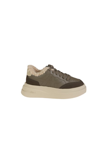 Sneakers with Sheepskin Green/Beige