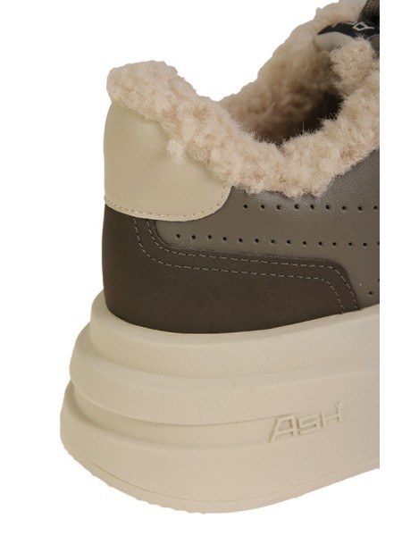 Sneakers with Sheepskin Green/Beige