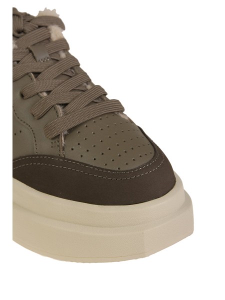 Sneakers with Sheepskin Green/Beige