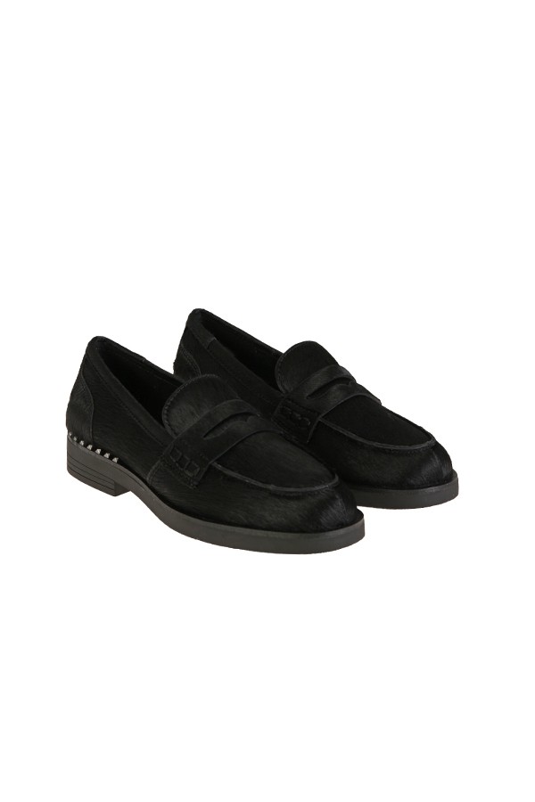 Ash Winona loafer in black pony skin