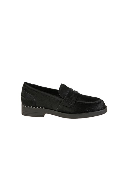 Ash Winona loafer in black pony skin