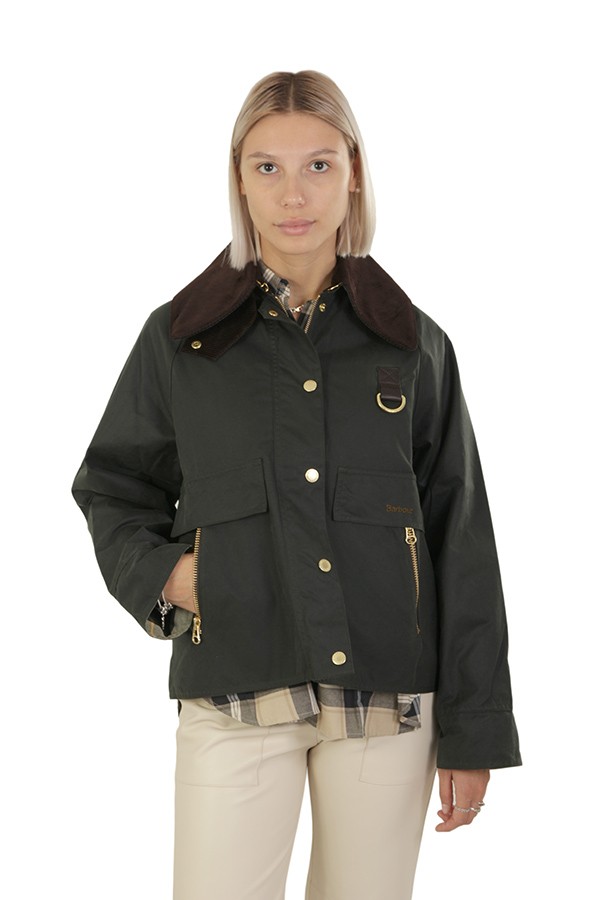 Catton Wax Short Sage BARBOUR Jacket