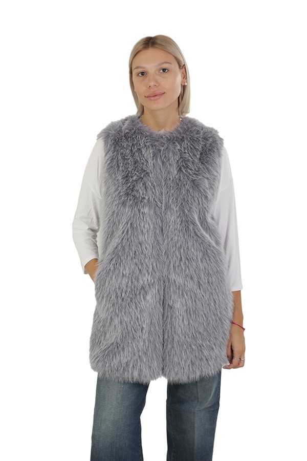 Faux Fur Denim HERNO Vest