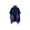 Herno Resort Poncho In Warmy and Ultralight Nylon Blue