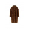 Herno Coat In Curly Faux Fur Caramel