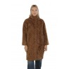 Herno Coat In Curly Faux Fur Caramel