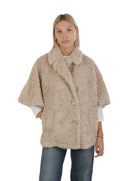 Caban HERNO In Curly Faux Fur Chantilly