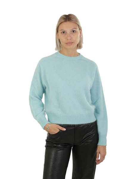 Roberto Collina Comfy Sweater in Aqua Angora