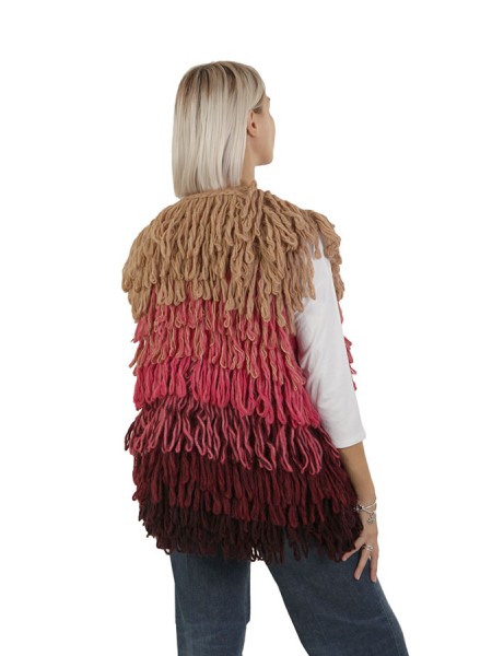 Burgundy ROBERTO COLLINA Fur Stitch Vest