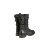 Black leather STRATEGIA combat boot