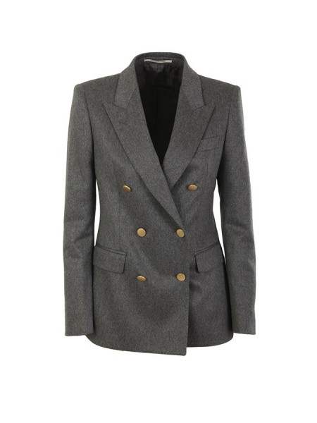 Double-breasted TAGLIATORE jacket in grey cashmere