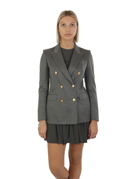 Double-breasted TAGLIATORE jacket in grey cashmere