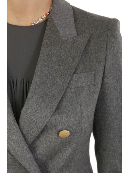 Double-breasted TAGLIATORE jacket in grey cashmere