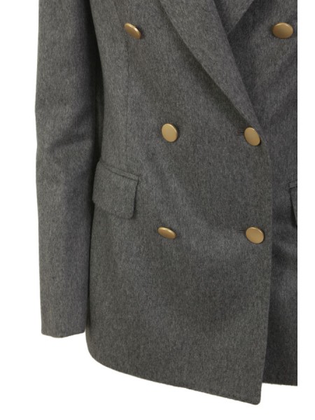 Double-breasted TAGLIATORE jacket in grey cashmere