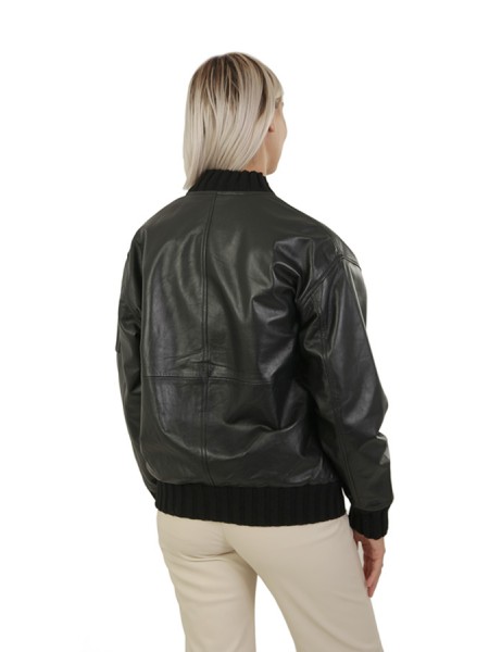 Bomber The Jackie Over in Pelle Nero