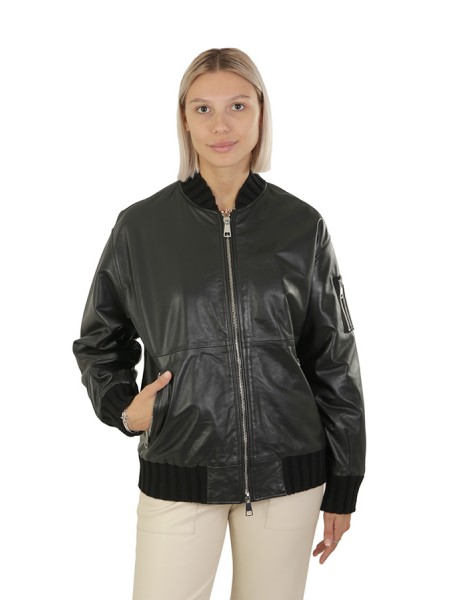 Bomber The Jackie Over in Pelle Nero