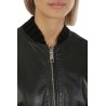 The Jackie Over Bomber Jacket in Black Leather