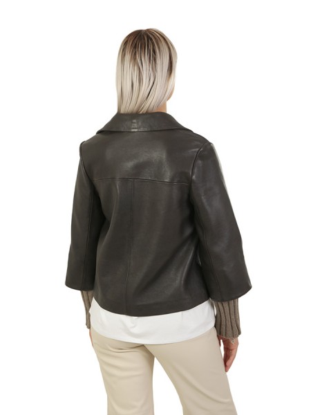 The Jackie jacket in dark brown leather