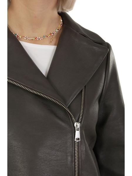 The Jackie jacket in dark brown leather