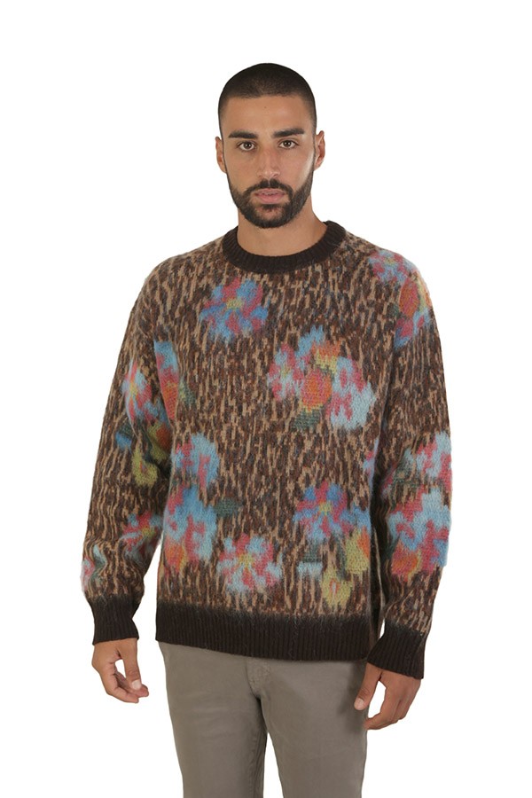 Ebony Floral Animal Jacquard ROBERTO COLLINA Sweater