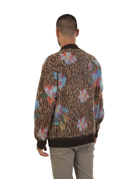 Cardigan Roberto Collina Jacquard Animalier Fiorato