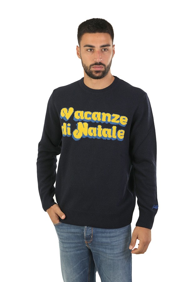 Maglia Mc2 Girocollo Heron Vacanze di Natale Blu