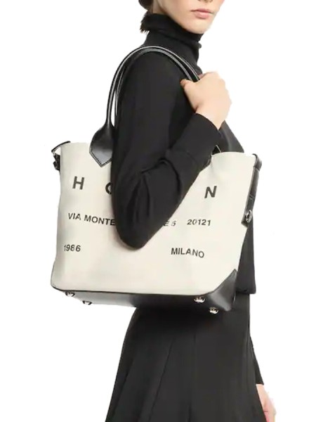 Borsa Hogan Shopping Script Avorio/Nero