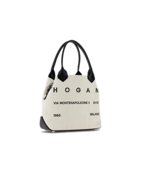 Borsa Hogan Shopping Script Avorio/Nero