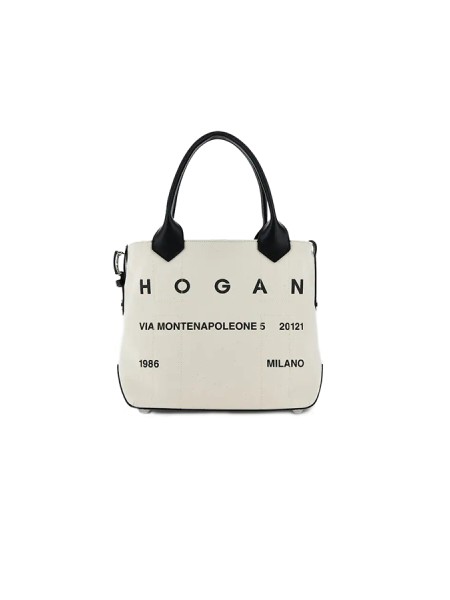 Borsa Hogan Shopping Script Avorio/Nero