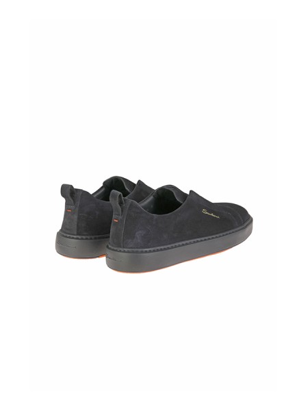 Sneaker Santoni slip-on in Suede Blu