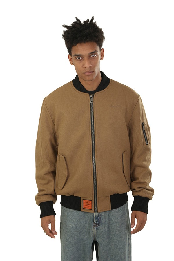 Giubbino Bombers Original in Lana Beige