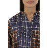 Camicia Le Sarte Pettegole in Seta Blu/Moro