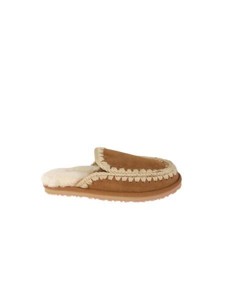 Pantofola Mou Slipper Full Eskimo Stitch Cognac